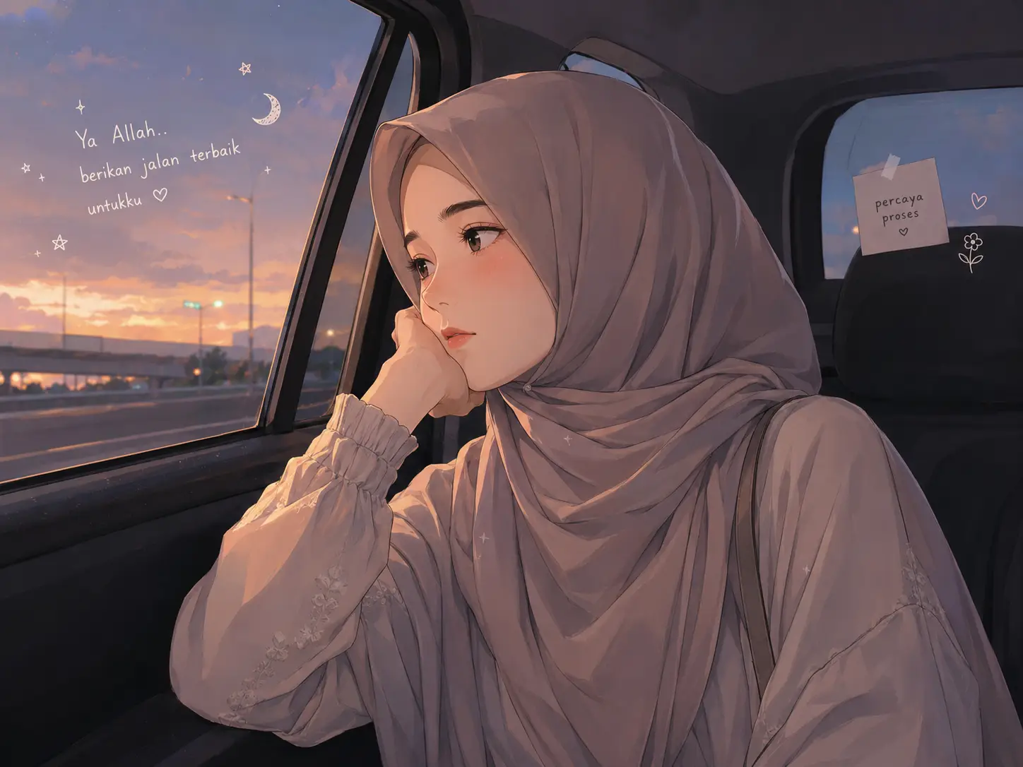 Anak perempuan yang sedang berpikir