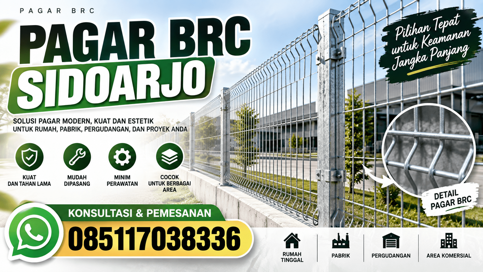 Jual Pagar BRC Sidoarjo Berkualitas Anti Karat