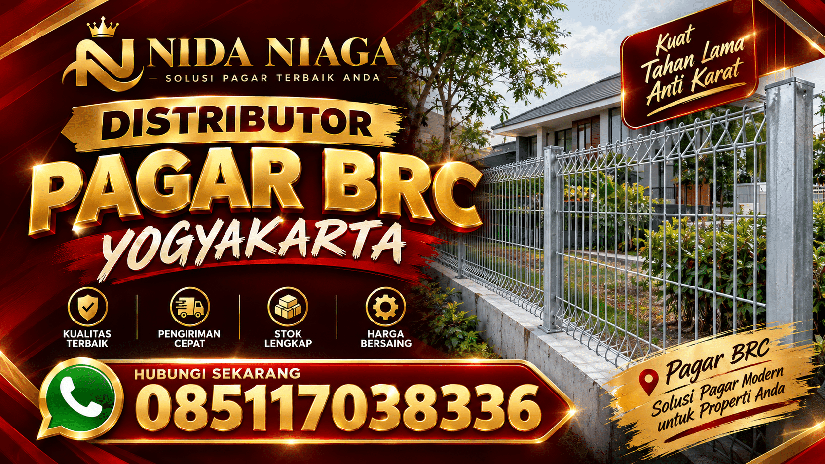 Jual Pagar BRC Yogyakarta Distributor Nidaniaga Anti Karat Direct Pabrik